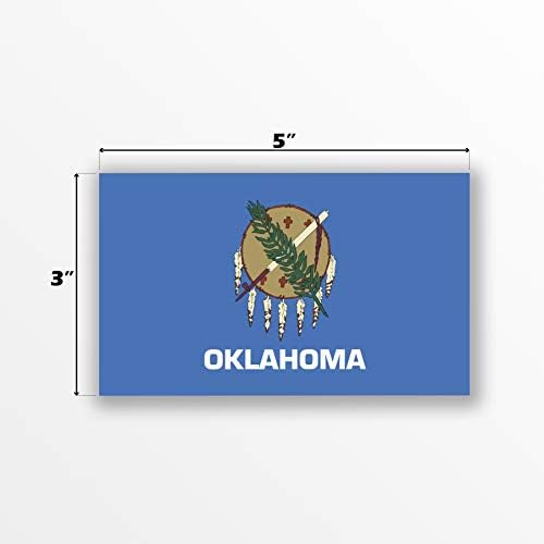 מגנט דגל מדינת אוקלהומה | 5 אינץ 'על 3 אינץ' | מגנט חובה כבד באיכות פרימיום | MagnetPD342